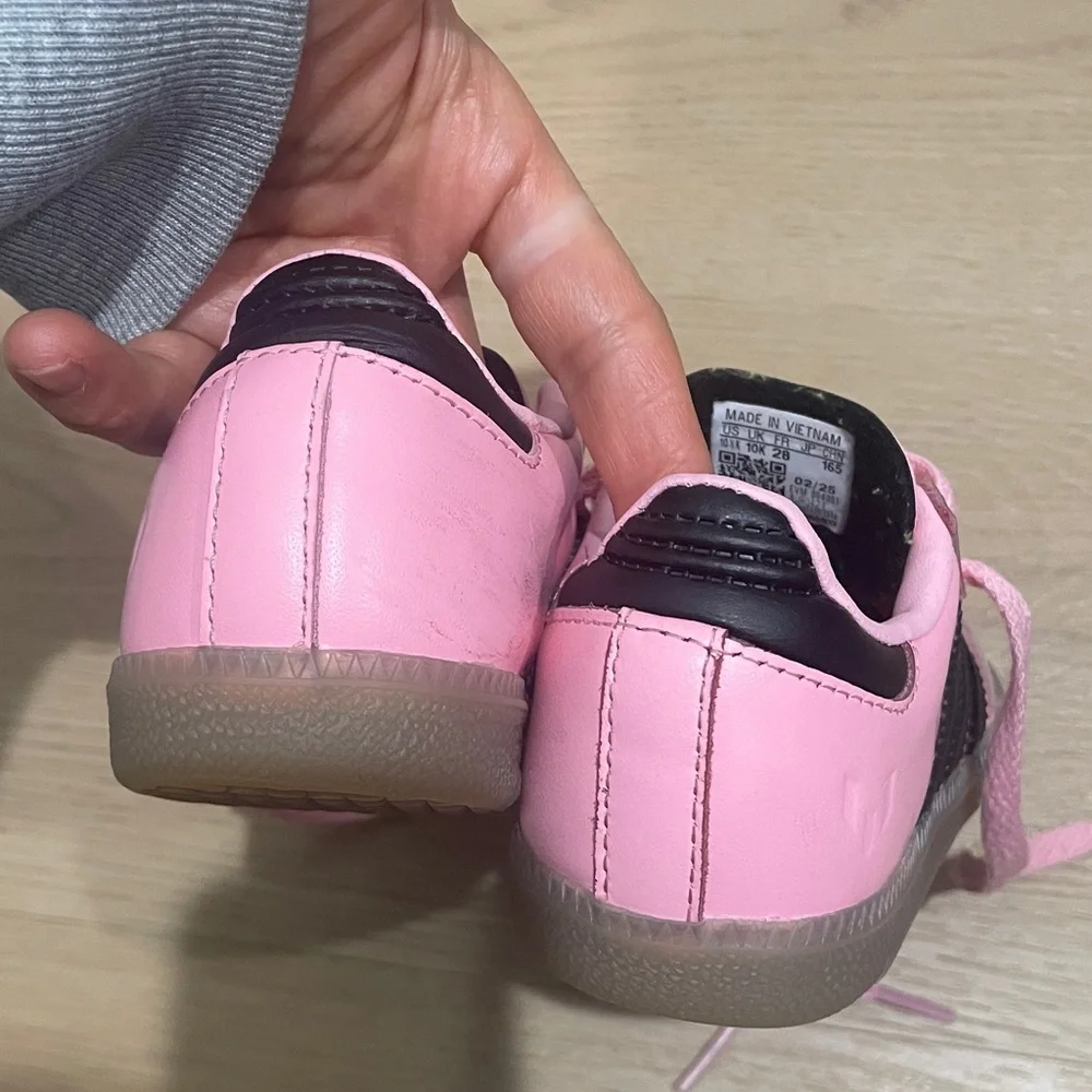 Adidas Kids Pink and Gray Sneakers - Picture 4 of 9
